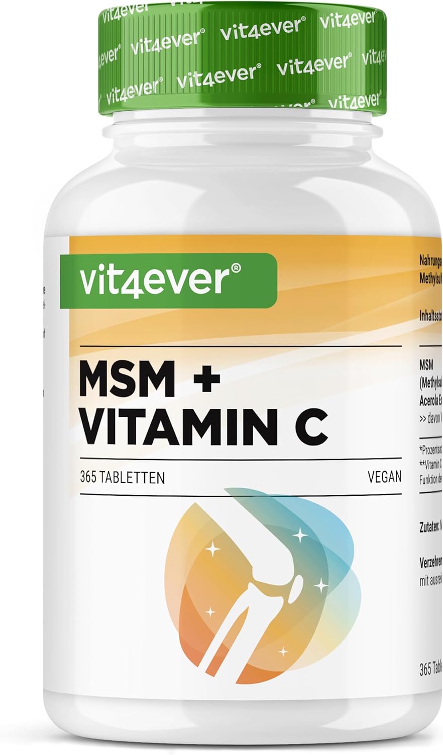 Vit4ever MSM + Vitamina C 1000 mg – 365 compresse – Vorderseite