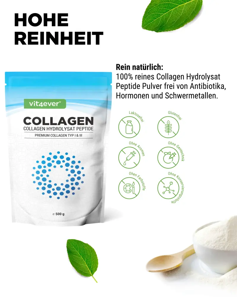 Vit4ever Colagénio – 500 g – Internationales Etikett