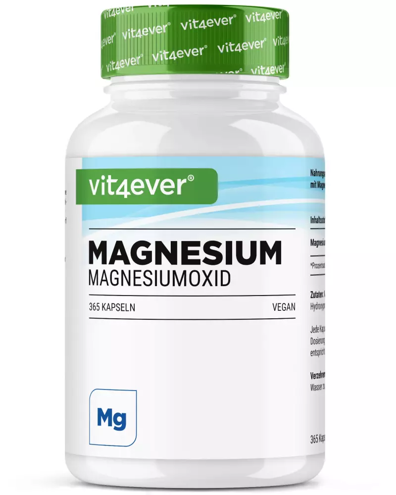 Vit4ever Magnesiumoxide – 365 capsules – Vorderseite