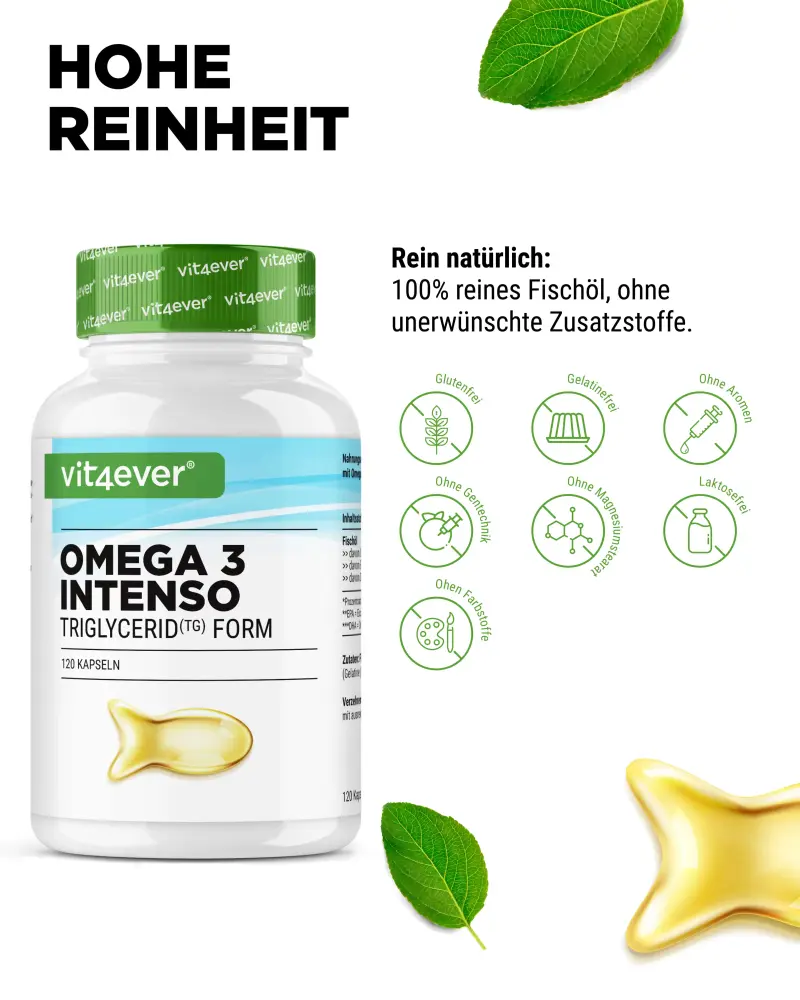 Vit4ever Omega 3 Intenso Fish Oil – 365 capsules – Internationales Etikett
