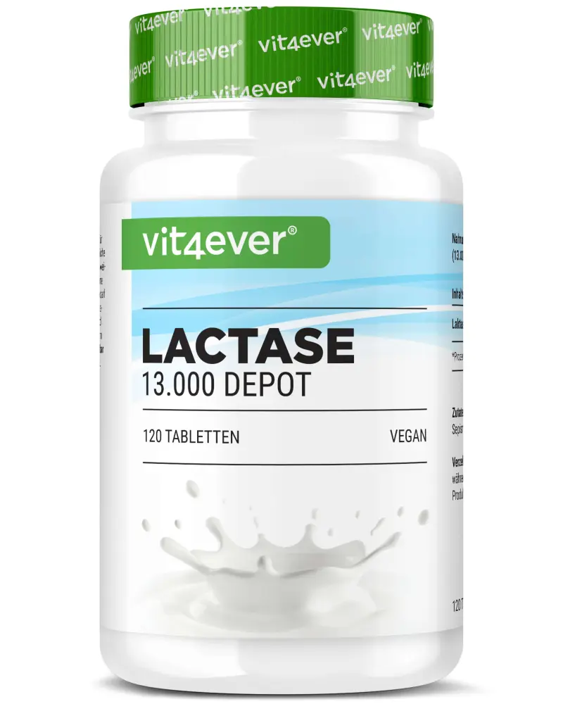 Vit4ever Lactase Depot 13000 – 120 comprimés – Vorderseite