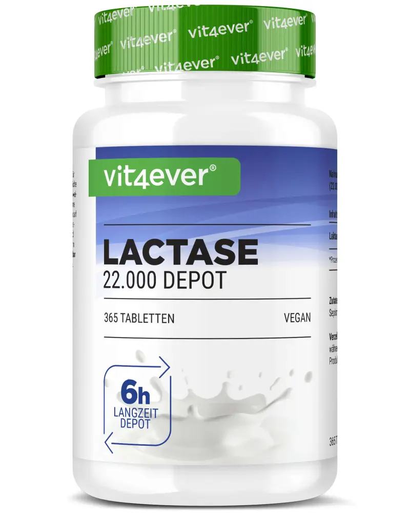 Vit4ever Lactase Depot 22000 – 365 tablets – Vorderseite