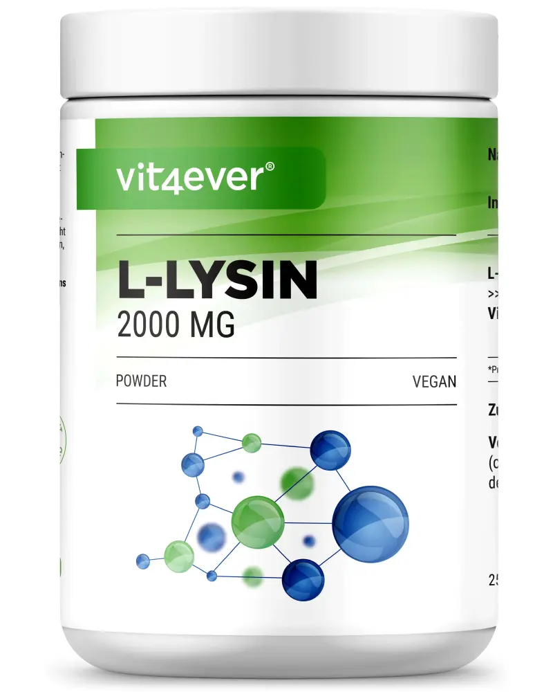 Vit4ever L-lisina HCL in polvere – 500 g – Vorderseite